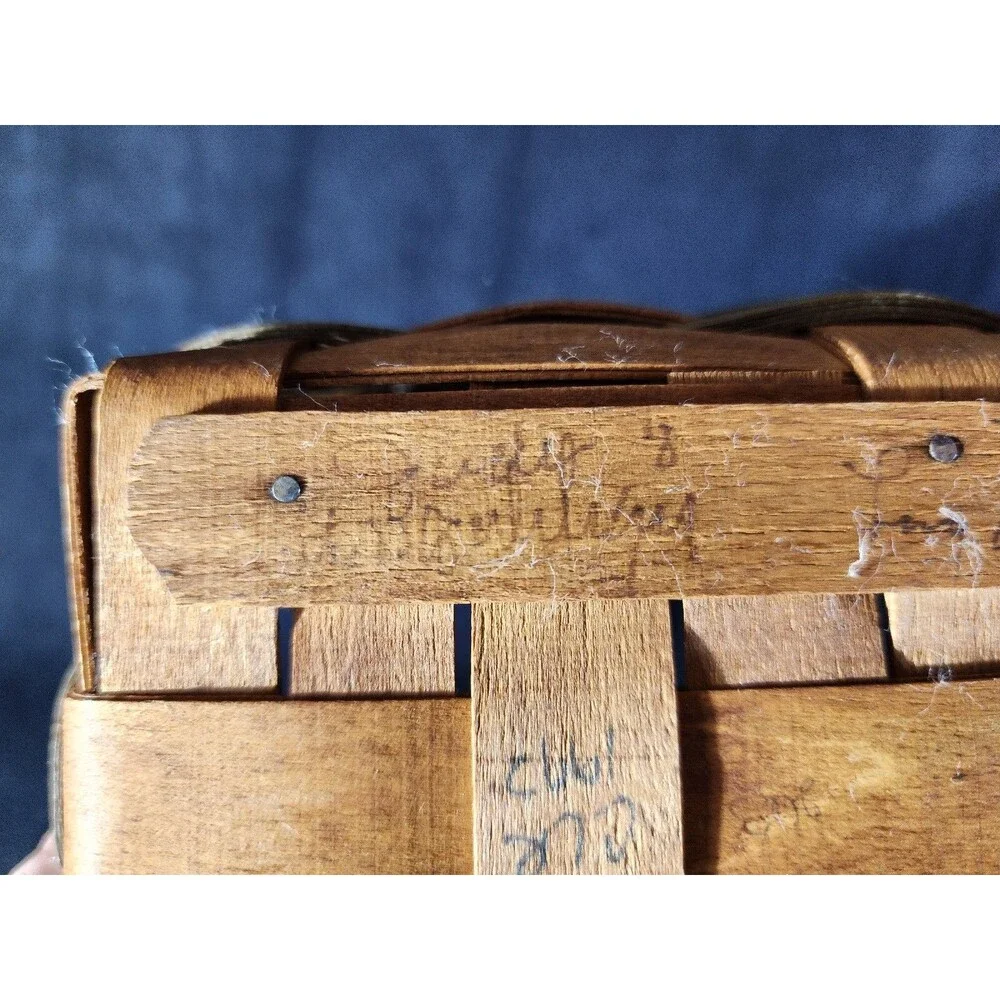 Vintage Longaberger 1993 Small Stained EASTER Basket ~ Signed By Wendy & Judy